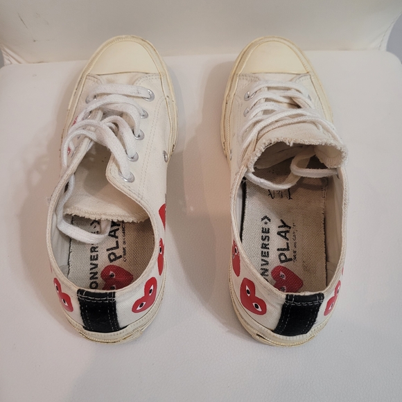 CDG Converse Multi Heart Low White Size 36.5 Chuck Taylor 70 CDG Play 162975C - Picture 3 of 15